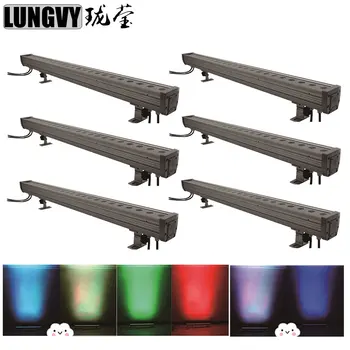 

Free Shipping 6pcs/Lot Waterproof Bar Wall Washer 24x3w 3in1 RGB IP65 Waterproof 80W DMX512 3/7CH Led Wall Wash Lights