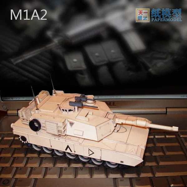 M1A2 Танк 3D бумажная модель военный оружие головоломка Руководство DIY оригами популярность