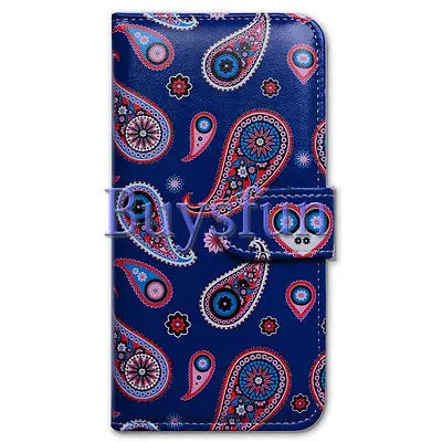 Bcov Марка Красочные Пейсли Синий Кожаный Бумажник Чехол Для iPhone 5 5S SE 100023087|leather