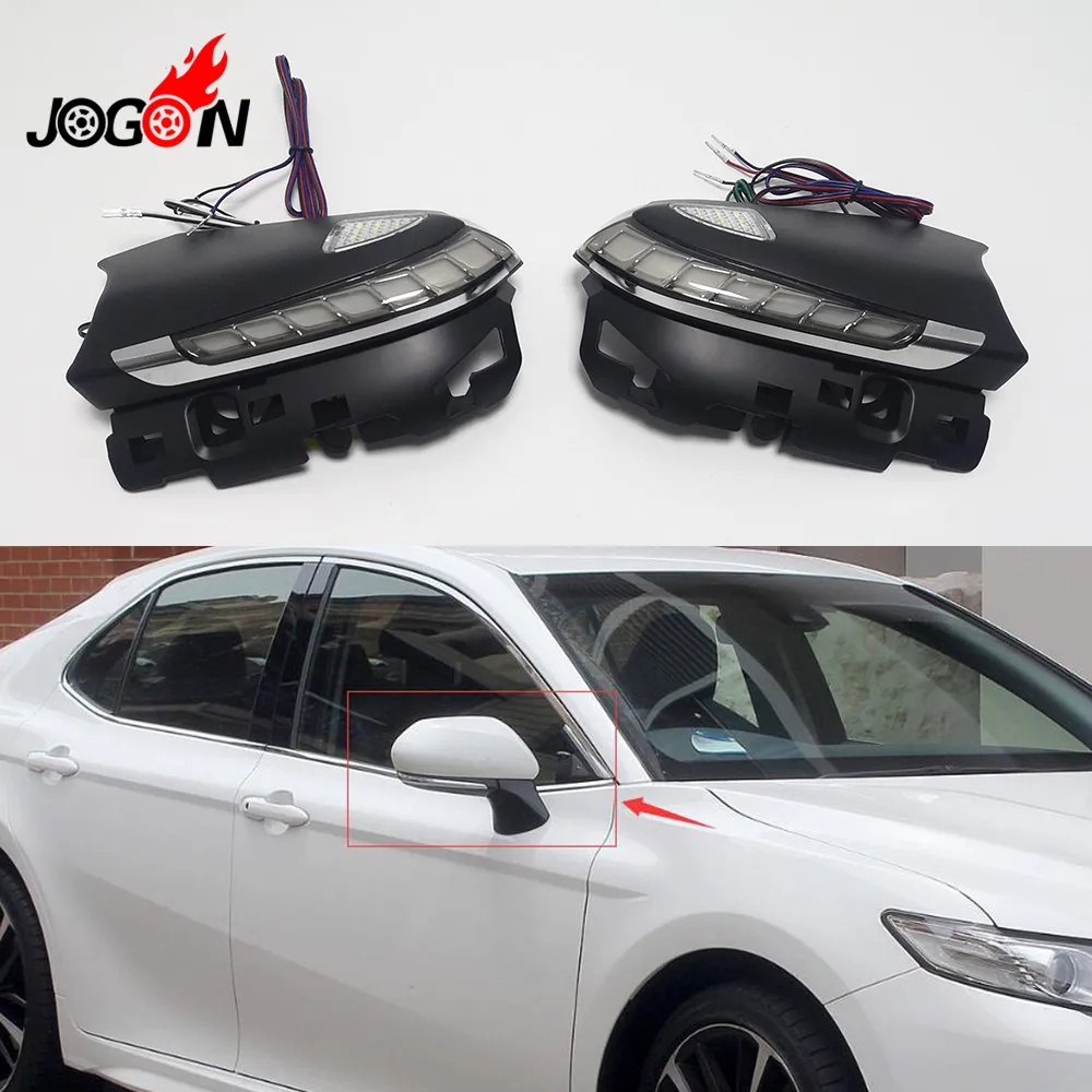 

Dynamic Turn Signal Light Parking Puddle LED Side Mirror Sequential Indicator Trim For Toyota Camry C-HR CHR 2018 2019 Prius PHV