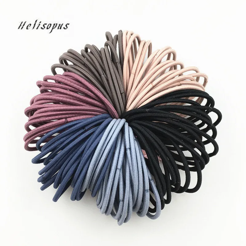

Helisopus Fashion Women 100pcs Rubber Band Ponytail Holder Korean Style Tie Gum Elastic Headwear Girl Hair Band Hair Accessories