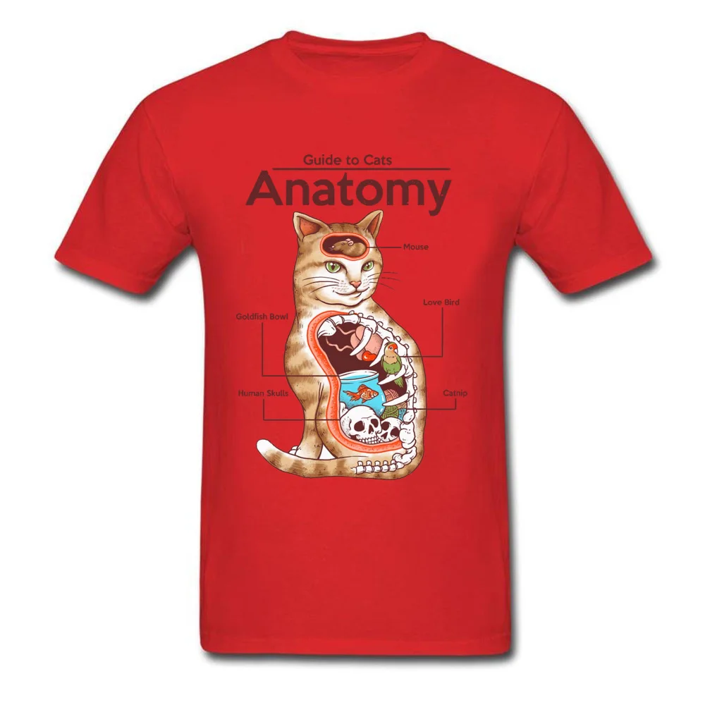 NormalStreet Short Sleeve Tops & Tees Summer Fall Brand New Crew Neck Cotton Tee Shirts Men's Tshirts Anatomy-Cat-0627  Anatomy-Cat-0627 red