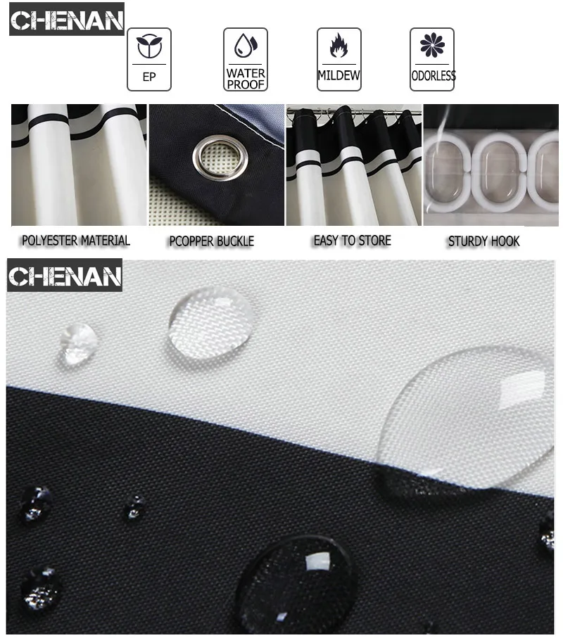 Занавеска для душа водостойкая полиэфирная ткань занавеска для ванной набор устойчивая к плесени занавеска для ванной домашний декор для ванной комнаты с 12 крючками