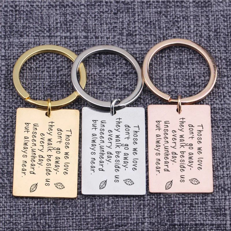 

Keyrings Those We Love Don`t Go Away They Walk Besides Us Every Day Jewelry Remembrance Bag Charm Memorial Car Key Tag Keychain