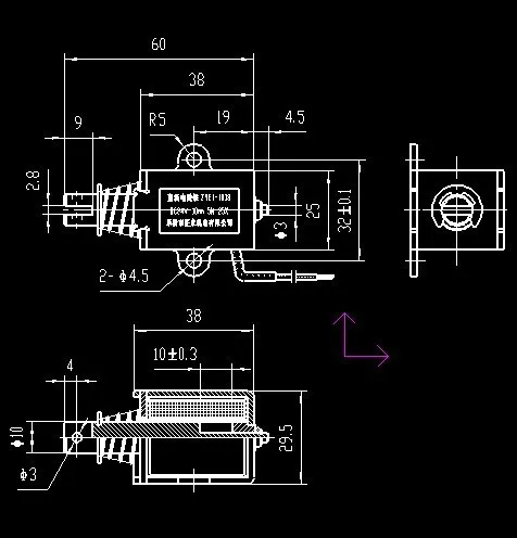 ZYE1-1038 12/24 V 5N 10 мм тяговой рамы электро Холдинг Магнит/тяговый электродвигатель типа Push-pull/автоматического возврата в исходное положение