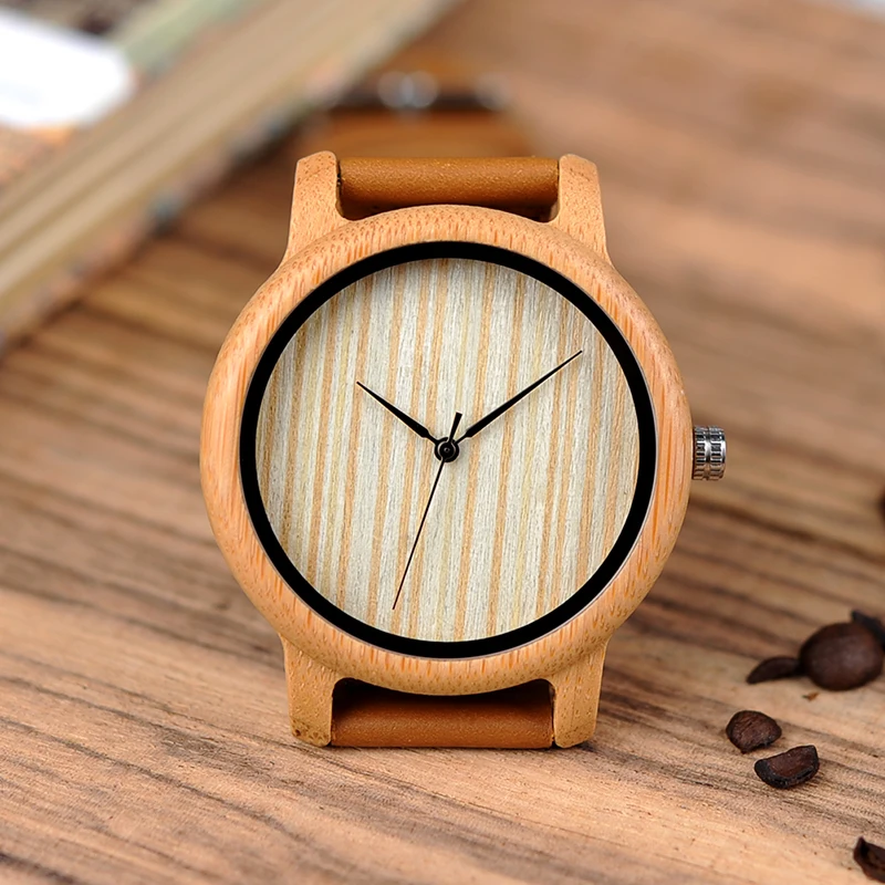 BOBO BIRD V-A19/A21 Mens Womens Bamboo Watch Wood Dial Quartz Wristwatch with Leather Strap Relogio Masculino BOBO BIRD V-A19/A21 Mens Womens Bamboo Watch Wood Dial Quartz Wristwatch with Leather Strap Relogio Masculino