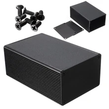New 100x66x43mm Aluminum Electronic Box Black PCB Instrument Meter Enclosure Case DIY Electronic Project Case with 8 Screws