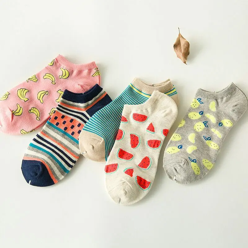 New High Quality Women's Socks fruits Socks Cute Candy Dots Spring