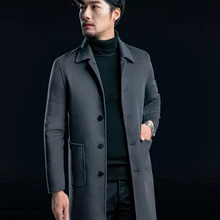 2017 New Handmade Cashmere Men’s Long Jacket Winter Warm and Comfortable High-quality Clothing Men Coats & Jackets Trench S-3XL