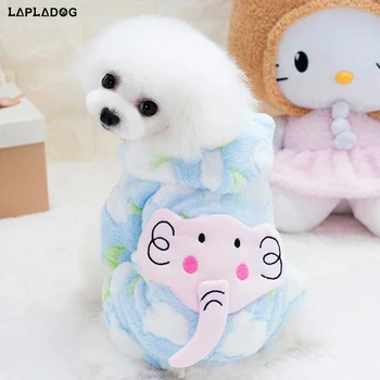 

2018 Winter Warm Cotton Pet Jacket For Small Dogs Cartoon Elephant Large Size Dog Clothes Puppy Cat Coat S-XXL Apparel Costume