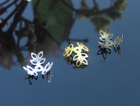 

30PCS 12MM Metal Petal Bead Cap Flower Antiqued Silver Gold Bronze Plated