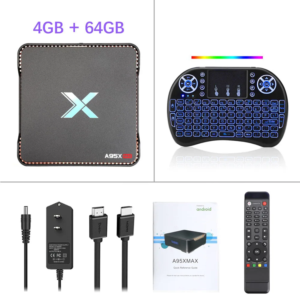 Запись видео Android tv Box A95X MAX Android 8,1 4K HD Smart tv Box 4 Гб 64 Гб Amlogic S905X2 2,4G и 5G двойной Wifi BT4.2 1000M LAN - Цвет: 4G 64G 7 color i8