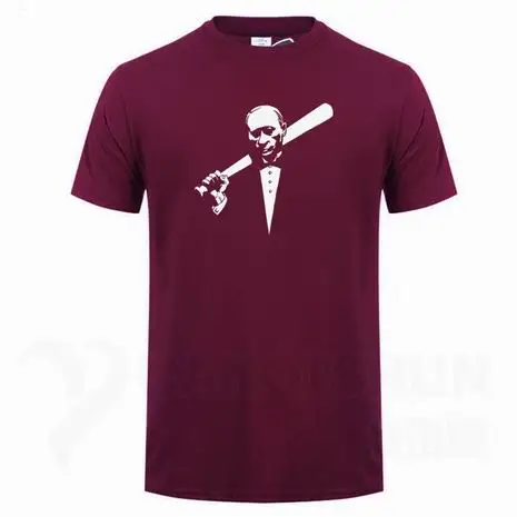 Funny Men's Tee Shirt Russian President Vladimir Putin Print T-shirt Top Quality Cotton Short sleeves Tops Fashion Men Tees
