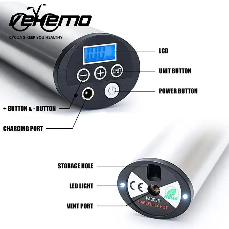 

Vehemo Handheld USB Motorcyle Bike Bicycle Tyre Automatic Air Inflator Pressure Monitor