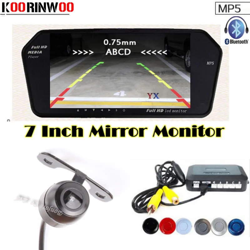Dual Core CPU Car Parking Sensors 4 Radars HD Car Monitor Bluetooth MP5