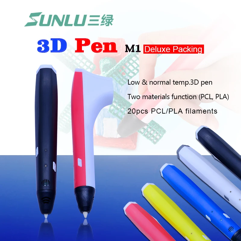 

SUNLU M1 3d pen for children 1.75mm PLA/PCL filaments for kids 3D 3d maker FIVE colors bithday gifts