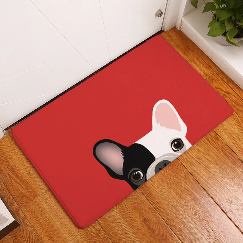 Wholesale Pug Bathroom Mat French Bulldog Home Chihuahua Rug Decor Home Floor Dog Lovers Gifts 40X60 cm Coral Fleece Comfortable - Цвет: 4