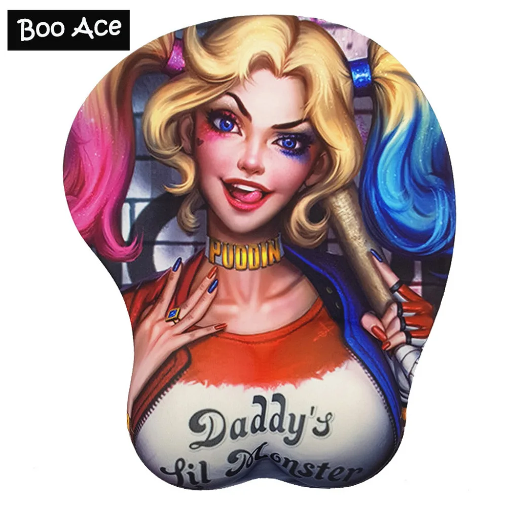 

Harley Quinn 3D Breast Gaming Mouse Pad With Soft Gel Wrist Rest