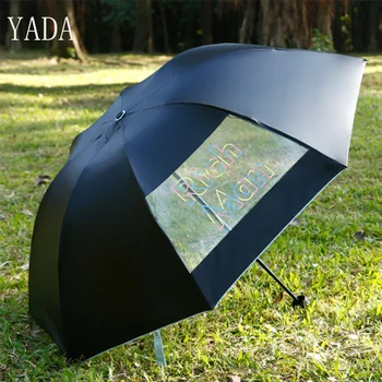 

YADA Black Expression Personalized DIY Umbrella Rain Women uv High Quality Umbrella For Womens Windproof Folding Umbrellas YS098