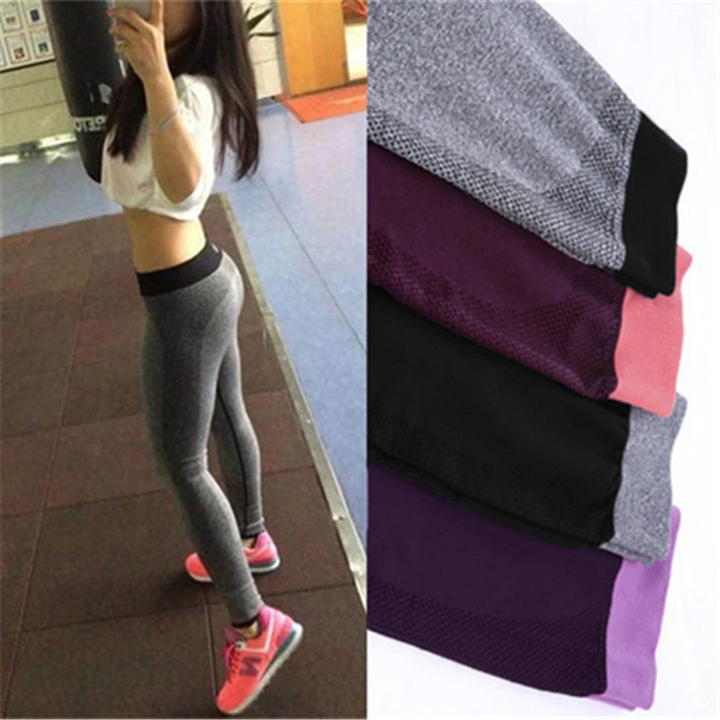 

Seamless Pants Women High Waist Elastic Solid Workout Leggings Female Breathable Plus Size Yoga Pants Sports Women For Fitness