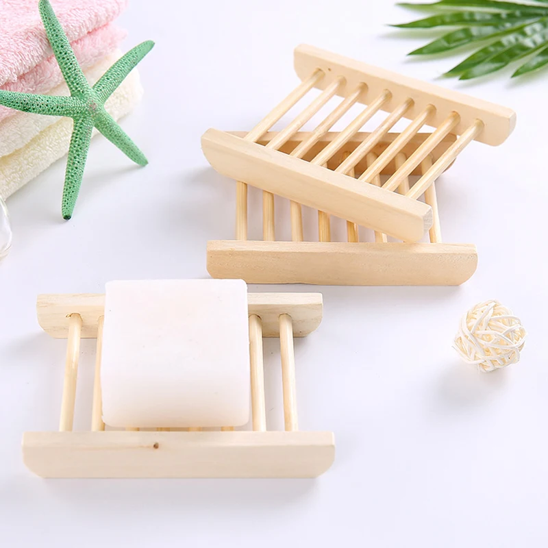 

Portable Bamboo Wooden Soap Dish Shower Case Holder Container Storage Box