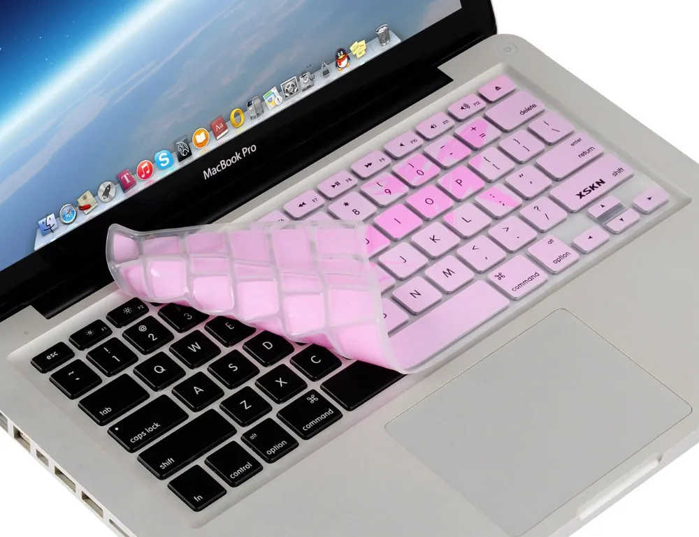 XSKN Серия животных художественная клавиатура с милым Китом дизайн Ультратонкий силиконовый чехол для клавиатуры для Macbook Pro 13 15 17 дюймов, розовый