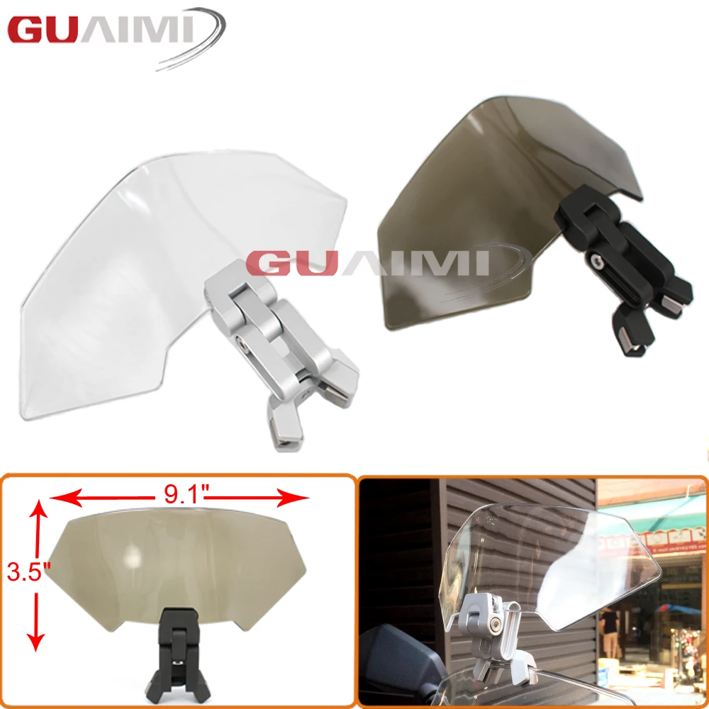 Universal Motorcycle Windshield Airflow Adjustable Windscreen extension ...