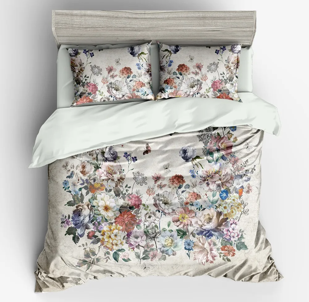 Bedding Set Comforters Duvet Covers  Adult Bed Sheet Set fresh flowers Bed Linens Set