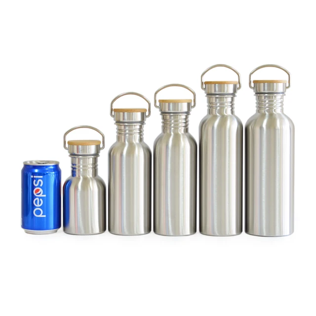 BPA Free Stainless Steel Water Bottle Bamboo Lid Sports Flask Leak-proof Food Jar for Travel Yoga Cycling Hiking Camping 1