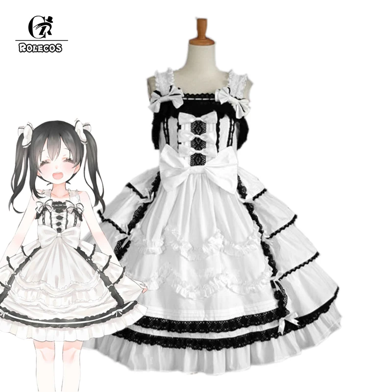 ROLECOS аниме Love Live костюмы для косплея Нико язава платье лолиты милое женское белое