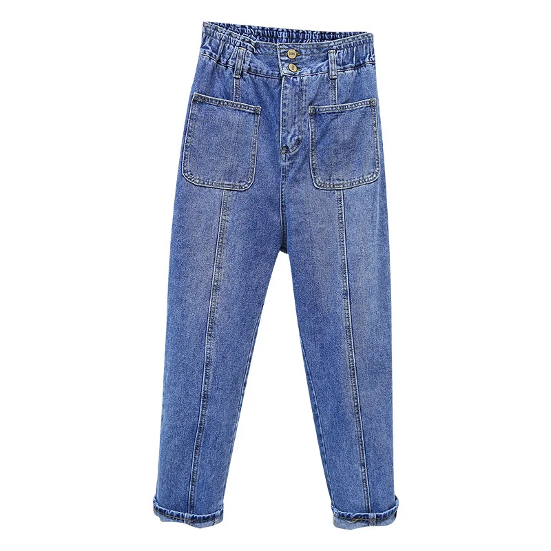 

Spring Summer Vintage Boyfriends Harem Jeans Women Plus Size 5XL Elastic High Waist Denim Pant Mom Loose Jeans Trousers