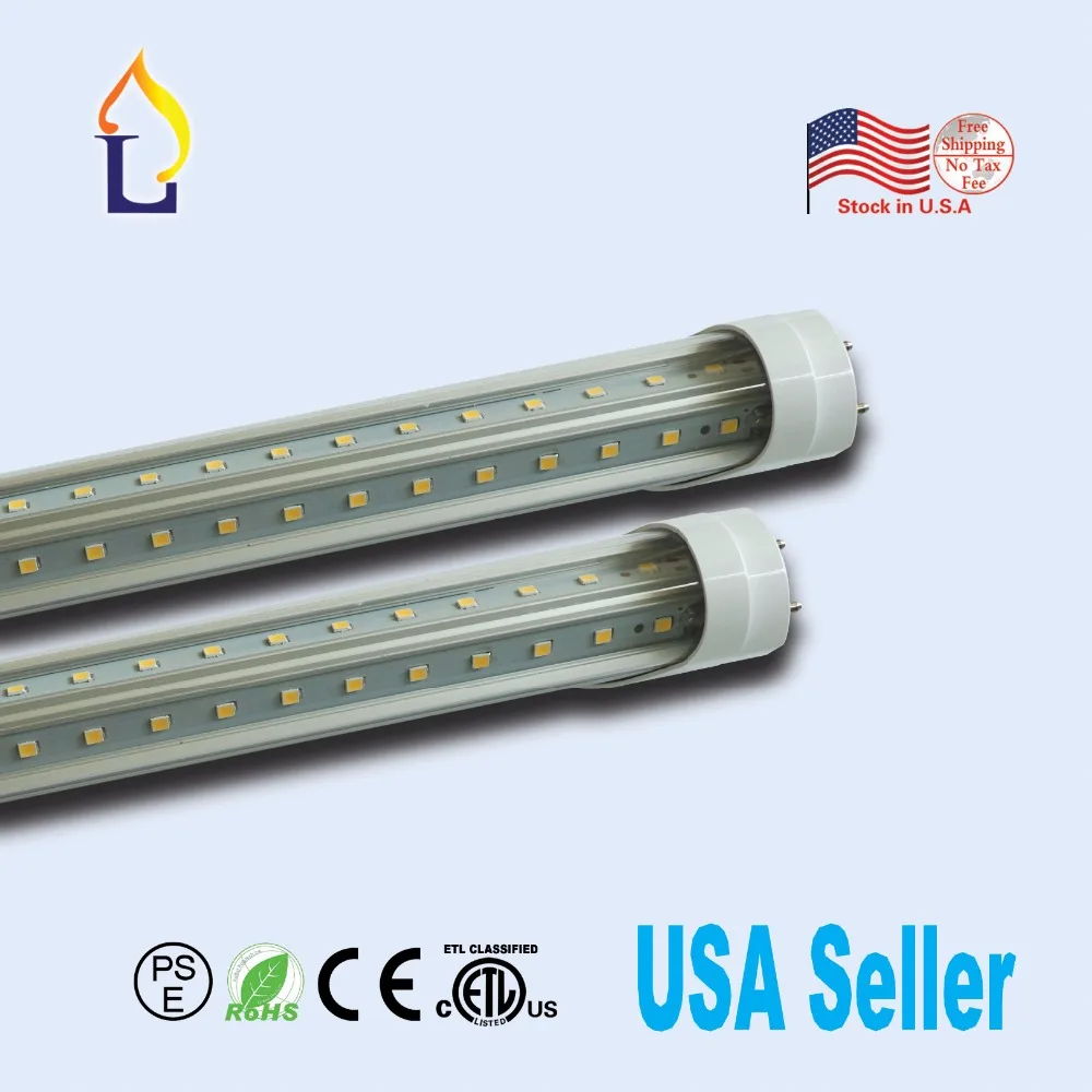 

6pcs/lot ETL List T8 V shaped Tube Light 6ft 40W G13/Fa8/R17D SMD2835 28LM/led replacement fluorescent lighting Led tube lamp