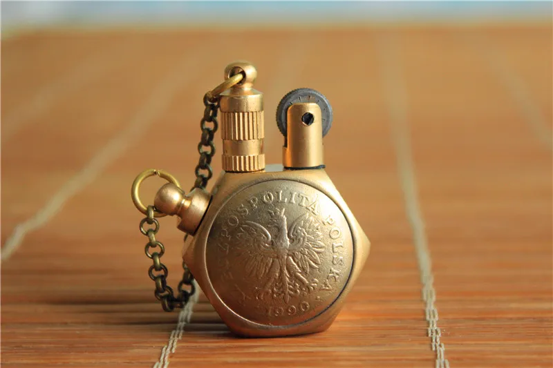 

Handmade brass fluid lighter Vintage retro petrol lighter Gift Random pattern