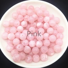 Новинка 6 8 10 мм круглые акриловые бусины распорные бусины для самостоятельного изготовления ювелирных изделий розовый браслет