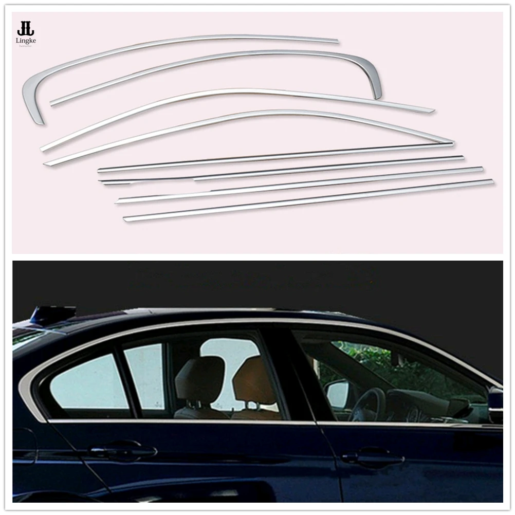 Stainless Steel Window Sill Covers Trim Kit Fit For BMW 3 Series E90