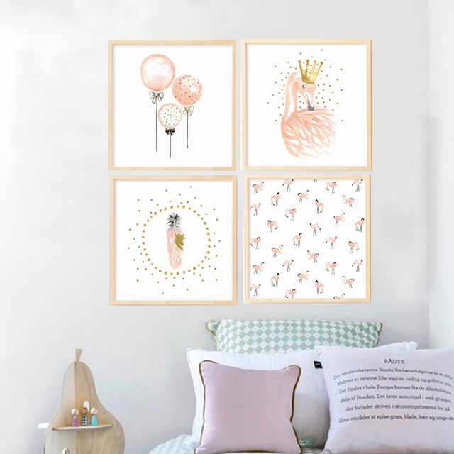 Pink Flamingo S Canvas Painting Watercolor Nordic Poster Print Pink Flamingo S Canvas Painting Watercolor Nordic Poster Print Nursery Wall Art Picture For Kids Room