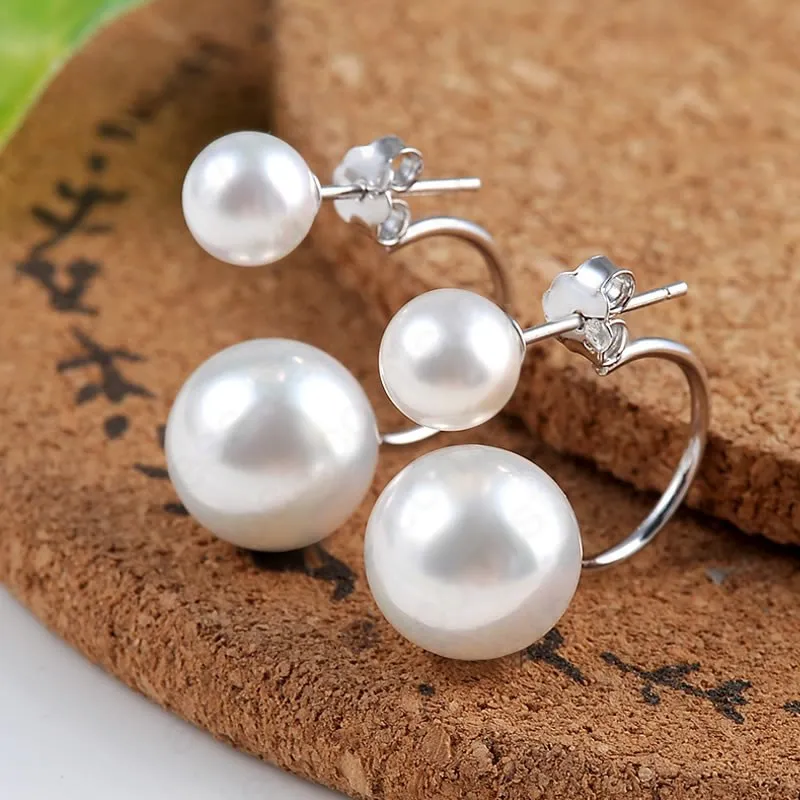 Женские серьги гвоздики из серебра 925 пробы с жемчугом|beads stud earrings|stud earrings925 sterling |