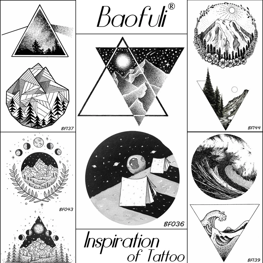 Tatouage Temporaire De Planetes Pour Hommes 25 Styles Differents Forme Geometrique Triangle Rond Art Corporel Tente D Alps Faux Bras Etanche Diy Aliexpress