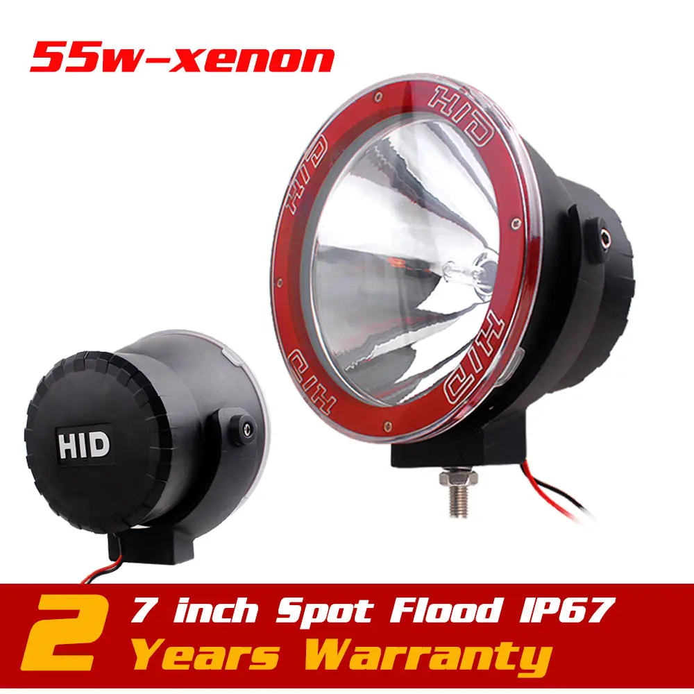7inch 12V 55W HID Drive Light Motorcycle SUV ATV Tractor 4x4 Offroad