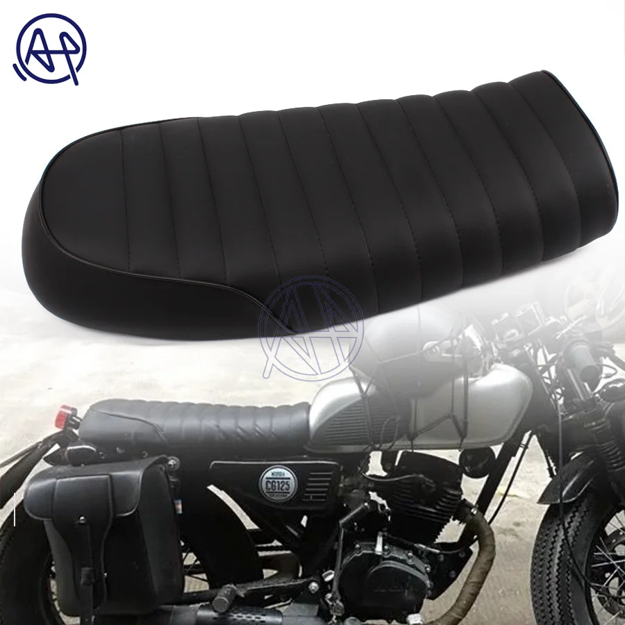 Седло мотоциклетное черное универсальное из экокожи для Honda Yamaha Suzuki Kawasaki Harley|saddle