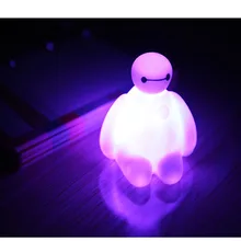 Big Hero Toy Cartoon Movie Baymax LED PVC Action Figures Toys Kids Boys cute Gift