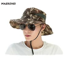 MAERSHEI Летняя мужская женская Рыбацкая шляпа мужская уличная камуфляжная альпинистская шляпа Солнцезащитная рыболовная шляпа шапка дикие джунгли milita