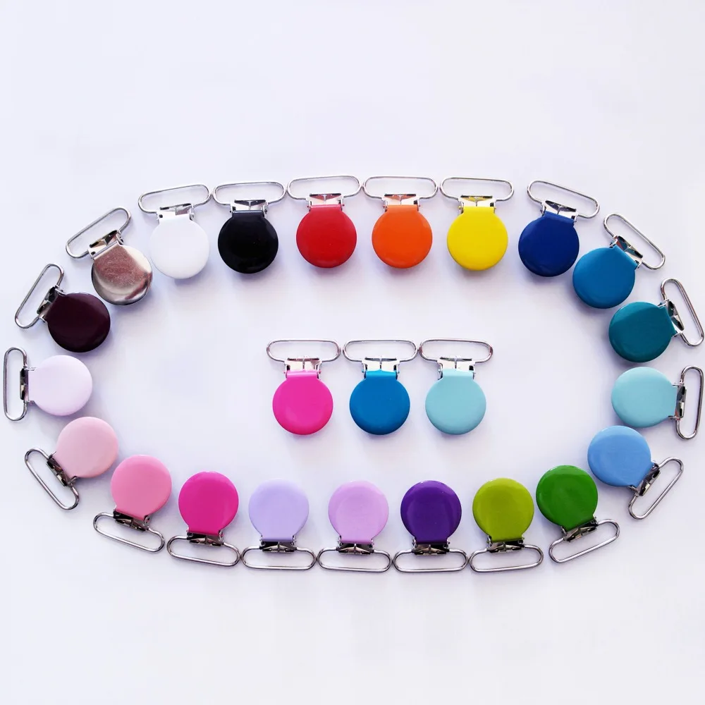 Free Shipping 80pcs/lot Garment Enamel Round Metal Suspender Clips