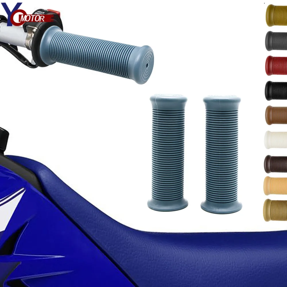Universal Motocross Handle Bar Grips Retro Rubber Motorcycle Bike Vintage Coke Bottle Hand Grip For 2012 Scrambler