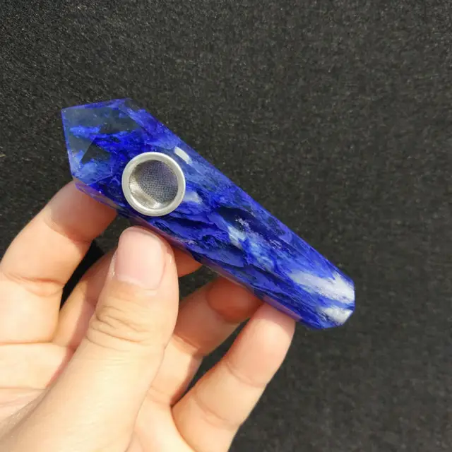 Crystal gemstone pipes carved agate smoking pipe crystal weed pipein