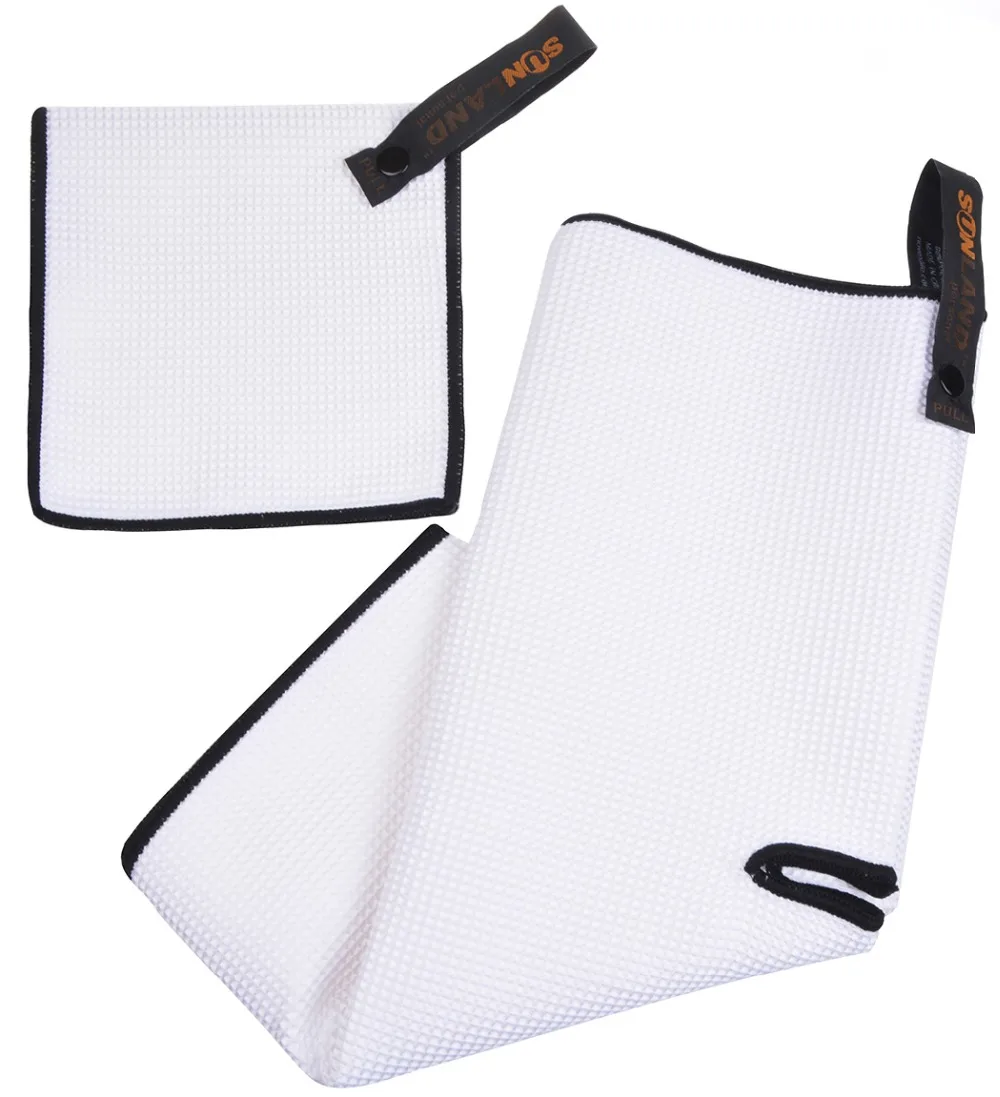 Sunland Microfiber Deep Waffle Weave Golf Towels with Free Golf Balls