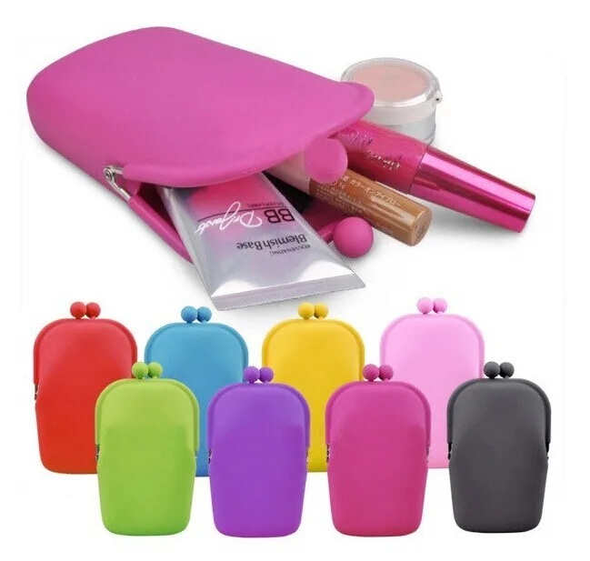 

New style Silicone Cosmetic Makeup Bag Coin Purses Wallet Cellphone Bag