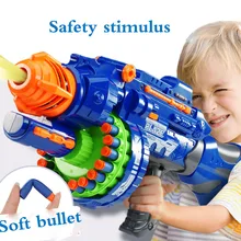 Pistola eléctrica de juguete de balas de plástico blando para niño, Pistola de juguete con 20 ráfagas, balas elásticas de plástico, para juego al aire libre