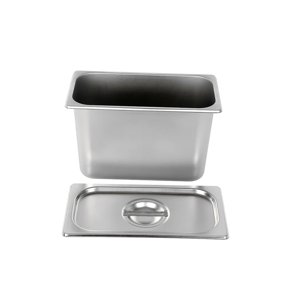 GZZT Buffet GN Pan 6Pcs/Set Stainless Steel 1/2 Gastronorm Pan With Pan Lid American Style 0.6mm Thickness For Canteen