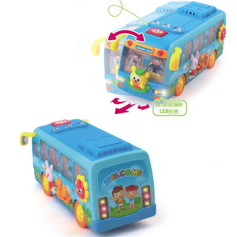 Bump  Go Shaking Musical Fun Small School Bus Toy with Flashing Lights For Kids Children (7)